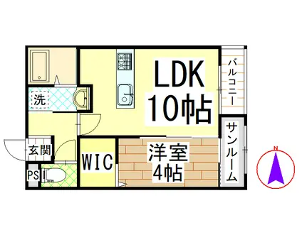 アップルハウス(1LDK/2階)の間取り写真