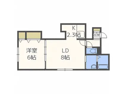ラフレーズN34 イースト(1LDK/2階)の間取り写真