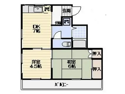 ルネッサンスイイジマ(2DK/3階)の間取り写真
