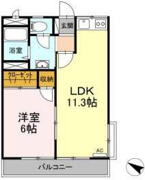 コーポ藤元(1LDK/2階)の間取り写真