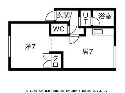 マンションむらかみ2(1DK/1階)の間取り写真