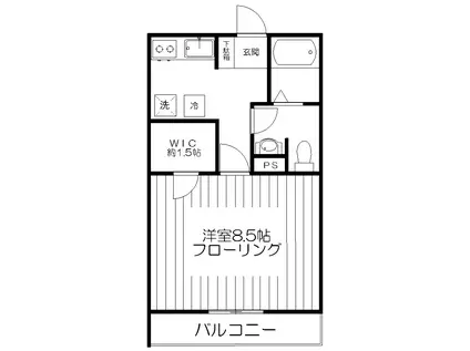 武蔵野テラス南棟(1K/3階)の間取り写真
