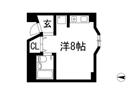 ロイヤルコート上池田(ワンルーム/1階)の間取り写真