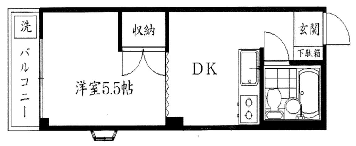 CORE濱吉(1DK/3階)の間取り写真