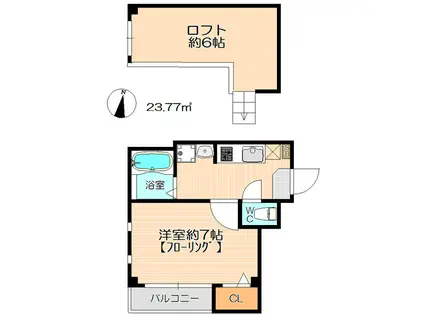 イル・グラッツィアマリーナVI(1K/4階)の間取り写真