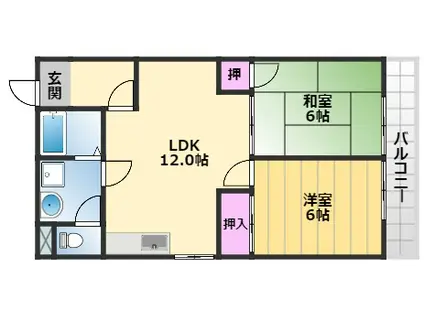 プレステージハイツ(2LDK/2階)の間取り写真