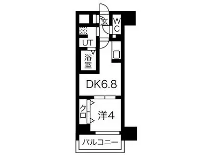 ザ・レジデンスパーク久屋大通(1DK/12階)の間取り写真