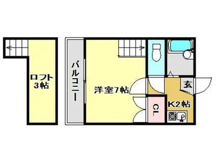 ウィズ塩田(1K/1階)の間取り写真