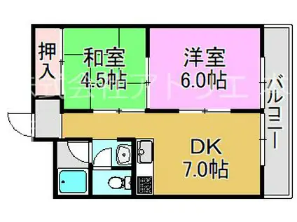春宮アパートメント(2DK/2階)の間取り写真