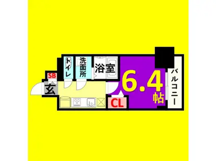 プレサンス広小路通葵(1K/14階)の間取り写真