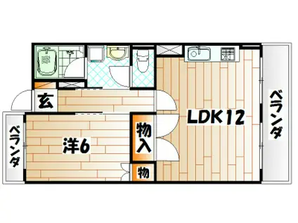 戸ノ上台メイゾン(1LDK/2階)の間取り写真