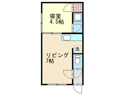 メゾンアルベール旭川(1DK/1階)の間取り写真