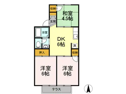 サニーハイツI(3DK/1階)の間取り写真