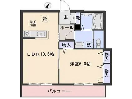 モン・シェリ高松(1LDK/1階)の間取り写真