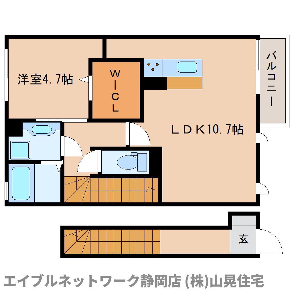 ココティエ(1LDK/2階)の間取り写真