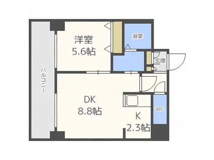 アンブローシア(1LDK/3階)の間取り写真