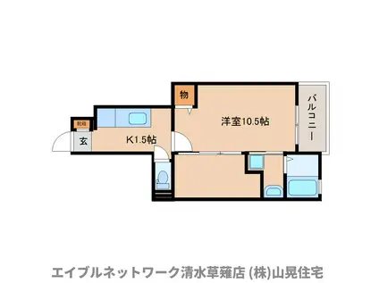 セレーノ・カーサ(1K/1階)の間取り写真