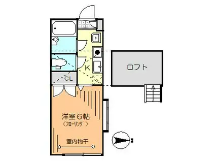 丸尾ハウス(1K/2階)の間取り写真