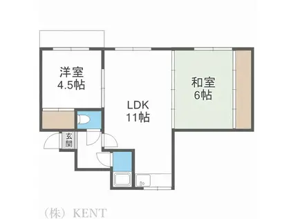 プラザ三浦(2LDK/3階)の間取り写真