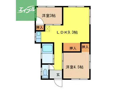 上小島アパート(2DK/2階)の間取り写真