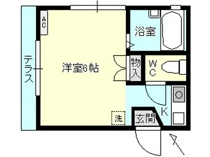 ＪＲ岩徳線 周防花岡駅 徒歩29分 2階建 築33年(ワンルーム/1階)の間取り写真