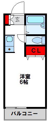 セジュール御幸橋(ワンルーム/2階)の間取り写真