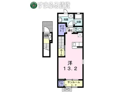 アイステージ テン(ワンルーム/2階)の間取り写真