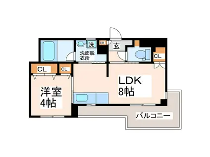 エムステージ藤崎宮(1LDK/3階)の間取り写真