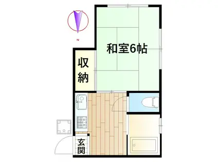 和泉荘(1K/2階)の間取り写真