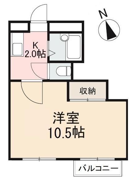 シャンボール峰山(1K/1階)の間取り写真