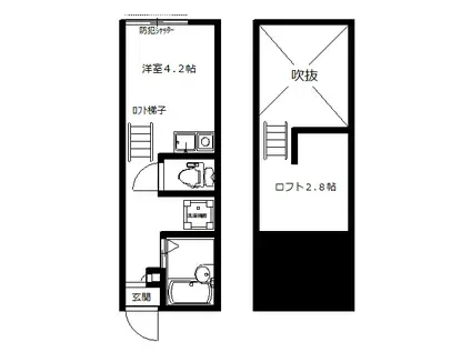 アルコバレーノ(ワンルーム/1階)の間取り写真