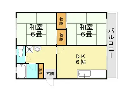 出水ハイツ(2DK/5階)の間取り写真