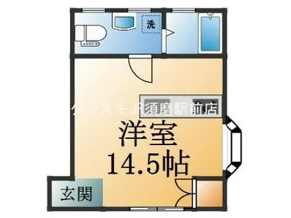 オーシャンコート舞子(ワンルーム/1階)の間取り写真