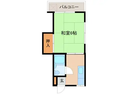 ハイツ五輪神(1K/2階)の間取り写真