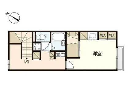 レオパレスレーブシャトーII(1K/2階)の間取り写真