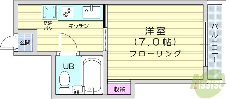 JBS第二萬栄ビル(1K/5階)の間取り写真