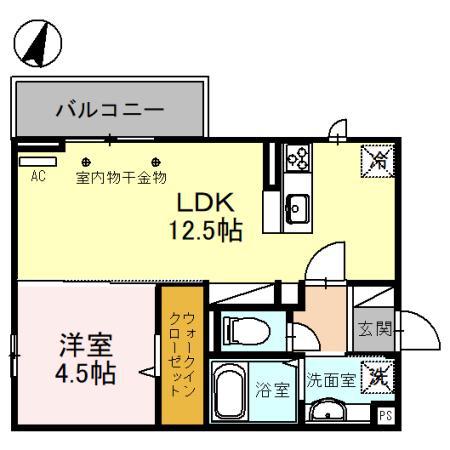 LUCE SOLARE(1LDK/1階)の間取り写真