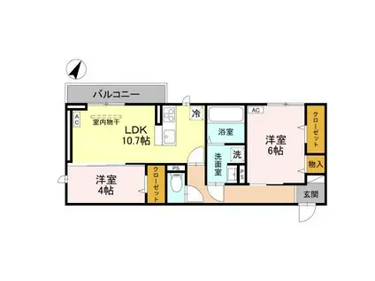 CLASSEUM 幸西 II(2LDK/3階)の間取り写真