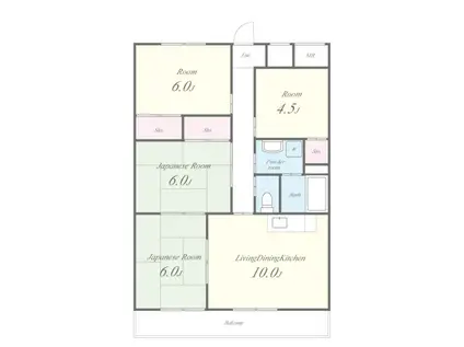 城賀パレス(4LDK/2階)の間取り写真