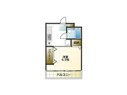 栄興厚木ヴィラ(ワンルーム/2階)の間取り写真