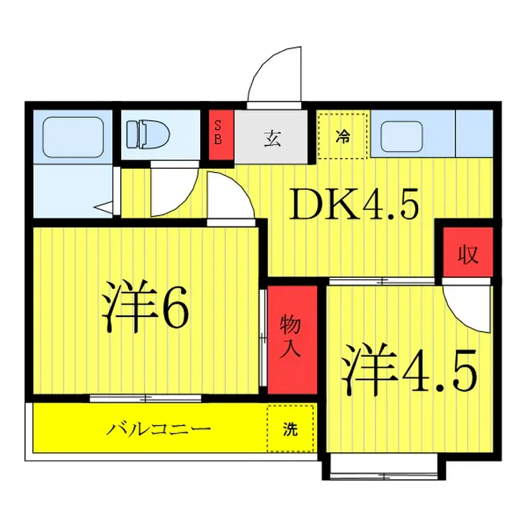 サンスカイハイツ 1階階 間取り