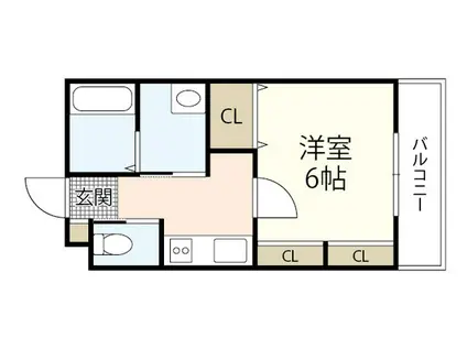 スカーレット海老園(1K/2階)の間取り写真