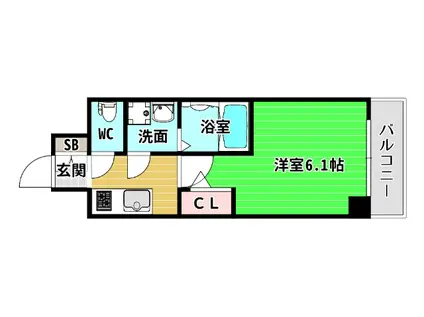 エスリード弁天町ノース RESIDENCE(1K/7階)の間取り写真
