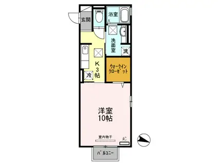 シクルアヴェニュー(1K/1階)の間取り写真