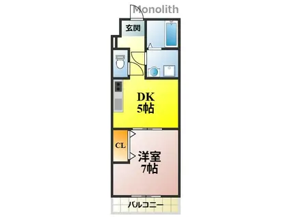 FELIZ高石千代田(1DK/3階)の間取り写真