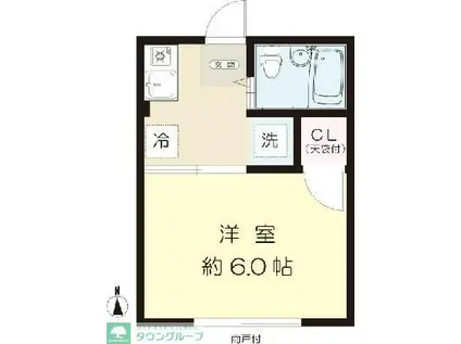 森のハイム(1K/1階)の間取り写真