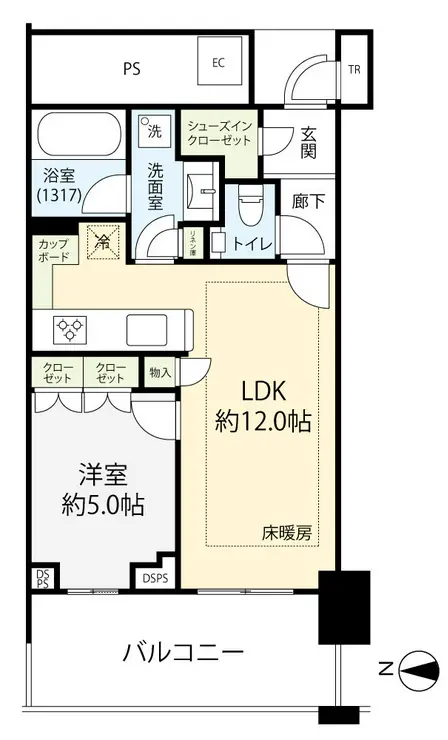 ベイズタワー&ガーデン 12階階 間取り