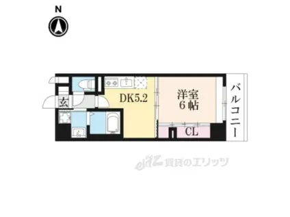 サイプレス太子道(1DK/2階)の間取り写真