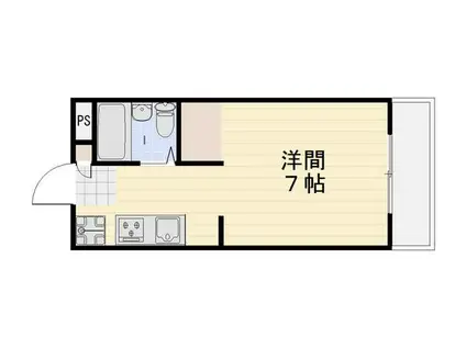 グランツ大元駅前(ワンルーム/4階)の間取り写真