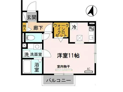 パーチェ寿(ワンルーム/1階)の間取り写真